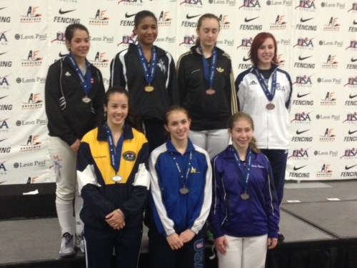 Junior Women's Foil Medal Winner Sylvie Binder of FAW (front row, center)